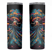 Day of Dead Lady Skinny Tumbler Sugar Skull Lady Dancing - Wonder Print Shop
