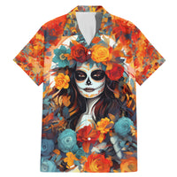Day of Dead Lady Family Matching Mermaid Dress and Hawaiian Shirt Sugar Skull Field Rose Lady - Wonder Print Shop