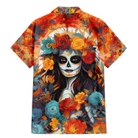 Day of Dead Lady Family Matching Mermaid Dress and Hawaiian Shirt Sugar Skull Field Rose Lady - Wonder Print Shop