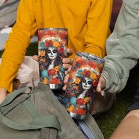 Day of Dead Lady Tumbler Cup Sugar Skull Field Rose Lady - Wonder Print Shop
