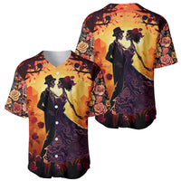 Day of Dead Couple Baseball Jersey Sugar Skull Couple Dancing - Wonder Print Shop