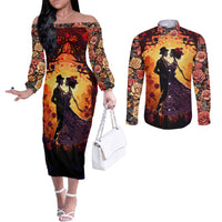 day-of-dead-couple-couples-matching-off-the-shoulder-long-sleeve-dress-and-long-sleeve-button-shirt-sugar-skull-couple-dancing