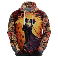 Day of Dead Couple Hoodie Sugar Skull Couple Dancing - Wonder Print Shop
