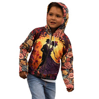Day of Dead Couple Kid Hoodie Sugar Skull Couple Dancing - Wonder Print Shop