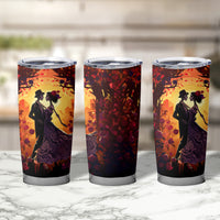 Day of Dead Couple Tumbler Cup Sugar Skull Couple Dancing - Wonder Print Shop
