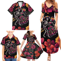 Day of Dead Couple Family Matching Summer Maxi Dress and Hawaiian Shirt Sugar Skull Couple Dancing - Wonder Print Shop