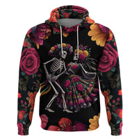 Day of Dead Couple Hoodie Sugar Skull Couple Dancing - Wonder Print Shop