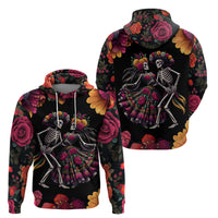 Day of Dead Couple Hoodie Sugar Skull Couple Dancing - Wonder Print Shop