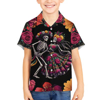 Day of Dead Couple Kid Hawaiian Shirt Sugar Skull Couple Dancing - Wonder Print Shop