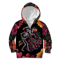 Day of Dead Couple Kid Hoodie Sugar Skull Couple Dancing - Wonder Print Shop