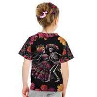 Day of Dead Couple Kid T Shirt Sugar Skull Couple Dancing - Wonder Print Shop