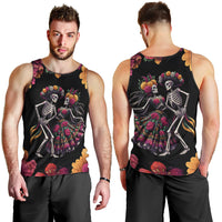 Day of Dead Couple Men Tank Top Sugar Skull Couple Dancing - Wonder Print Shop