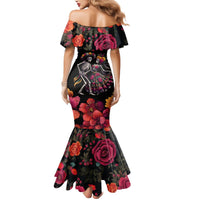 Day of Dead Couple Mermaid Dress Sugar Skull Couple Dancing - Wonder Print Shop