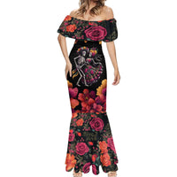 Day of Dead Couple Mermaid Dress Sugar Skull Couple Dancing - Wonder Print Shop