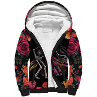 Day of Dead Couple Sherpa Hoodie Sugar Skull Couple Dancing - Wonder Print Shop