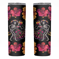 Day of Dead Couple Skinny Tumbler Sugar Skull Couple Dancing - Wonder Print Shop