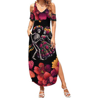 Day of Dead Couple Summer Maxi Dress Sugar Skull Couple Dancing - Wonder Print Shop