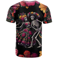 Day of Dead Couple T Shirt Sugar Skull Couple Dancing - Wonder Print Shop
