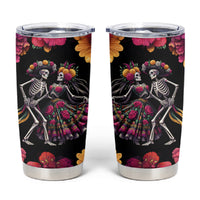 Day of Dead Couple Tumbler Cup Sugar Skull Couple Dancing - Wonder Print Shop