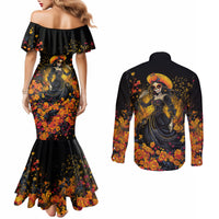 day-of-dead-lady-couples-matching-mermaid-dress-and-long-sleeve-button-shirt-sugar-skull-field-marigold-lady