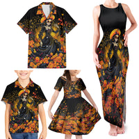 Day of Dead Lady Family Matching Tank Maxi Dress and Hawaiian Shirt Sugar Skull Field Marigold Lady - Wonder Print Shop