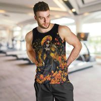 Day of Dead Lady Men Tank Top Sugar Skull Field Marigold Lady - Wonder Print Shop