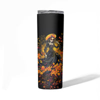 Day of Dead Lady Skinny Tumbler Sugar Skull Field Marigold Lady - Wonder Print Shop