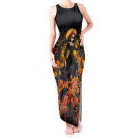 Day of Dead Lady Tank Maxi Dress Sugar Skull Field Marigold Lady - Wonder Print Shop