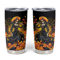 Day of Dead Lady Tumbler Cup Sugar Skull Field Marigold Lady - Wonder Print Shop