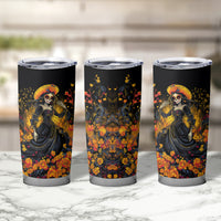 Day of Dead Lady Tumbler Cup Sugar Skull Field Marigold Lady - Wonder Print Shop