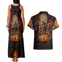 Day of Dead Festival Couples Matching Tank Maxi Dress and Hawaiian Shirt Sugar Skull Party Family - Wonder Print Shop