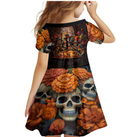 Day of Dead Festival Family Matching Mermaid Dress and Hawaiian Shirt Sugar Skull Party Family - Wonder Print Shop
