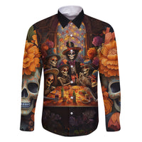 Day of Dead Festival Family Matching Short Sleeve Bodycon Dress and Hawaiian Shirt Sugar Skull Party Family - Wonder Print Shop