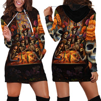 Day of Dead Festival Hoodie Dress Sugar Skull Party Family - Wonder Print Shop