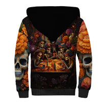 Day of Dead Festival Sherpa Hoodie Sugar Skull Party Family - Wonder Print Shop