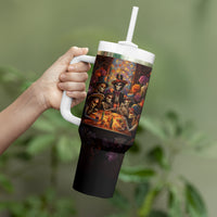Day of Dead Festival Tumbler With Handle Sugar Skull Party Family - Wonder Print Shop