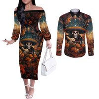 day-of-dead-skull-couples-matching-off-the-shoulder-long-sleeve-dress-and-long-sleeve-button-shirt-sugar-skull-musican