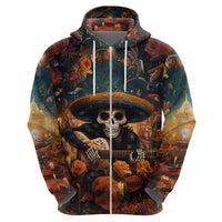 Day of Dead Skull Hoodie Sugar Skull Musican - Wonder Print Shop