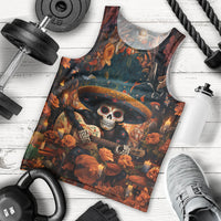 Day of Dead Skull Men Tank Top Sugar Skull Musican - Wonder Print Shop