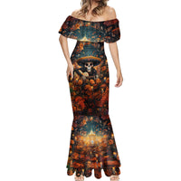 Day of Dead Skull Mermaid Dress Sugar Skull Musican - Wonder Print Shop