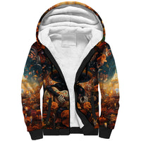 Day of Dead Skull Sherpa Hoodie Sugar Skull Musican - Wonder Print Shop