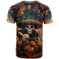 Day of Dead Skull T Shirt Sugar Skull Musican - Wonder Print Shop