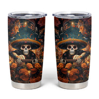 Day of Dead Skull Tumbler Cup Sugar Skull Musican - Wonder Print Shop