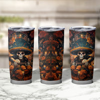 Day of Dead Skull Tumbler Cup Sugar Skull Musican - Wonder Print Shop