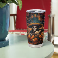 Day of Dead Skull Tumbler Cup Sugar Skull Musican - Wonder Print Shop