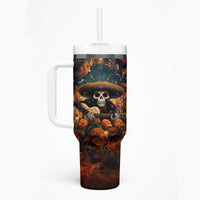 Day of Dead Skull Tumbler With Handle Sugar Skull Musican - Wonder Print Shop