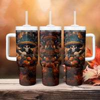 Day of Dead Skull Tumbler With Handle Sugar Skull Musican - Wonder Print Shop