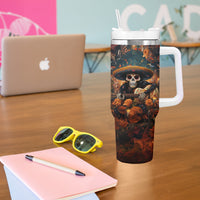 Day of Dead Skull Tumbler With Handle Sugar Skull Musican - Wonder Print Shop