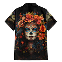 Day of Dead Lady Family Matching Mermaid Dress and Hawaiian Shirt Sugar Skull Rose Lady - Wonder Print Shop