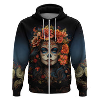Day of Dead Lady Hoodie Sugar Skull Rose Lady - Wonder Print Shop